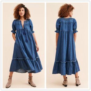 Free People One And Only Denim Midi Dress